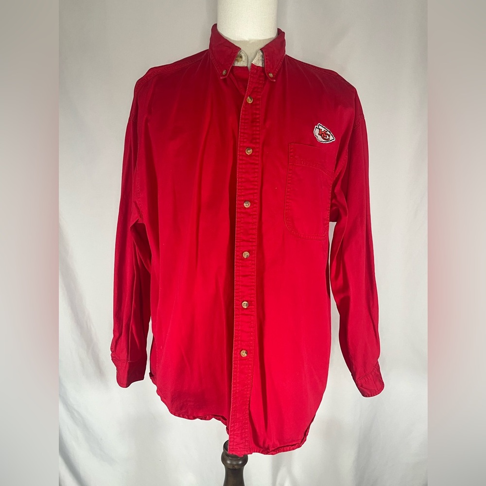 CSA Kansas City Chiefs  Vintage Embroidered Long Sleeve Button Up